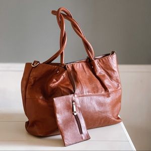New Directions Brown leather bag with wallet